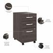 Pemberly Row 3 Drawer Mobile File Cabinet in Storm Gray - Engineered Wood