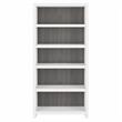 Pemberly Row 5 Shelf Bookcase in Pure White and Modern Gray - Engineered Wood
