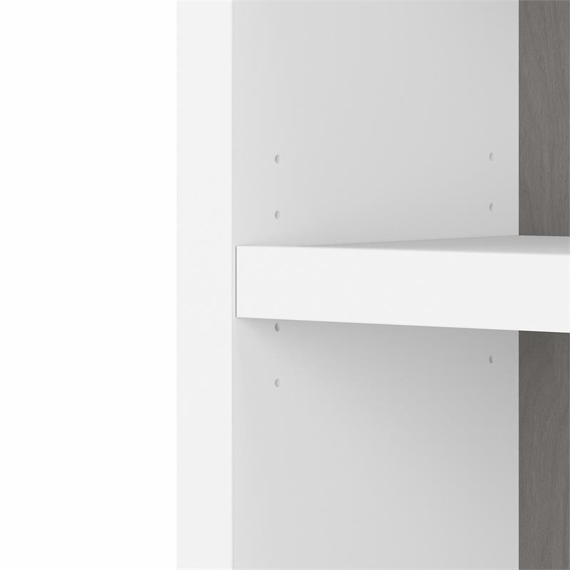Pemberly Row 5 Shelf Bookcase in Pure White and Modern Gray - Engineered Wood
