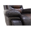 Pemberly Row Modern Contemporary Leather Glider Recliner in Brown