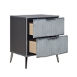 Pemberly Row Modern Contemporary Wood 2-Drawer Nightstand in Gray
