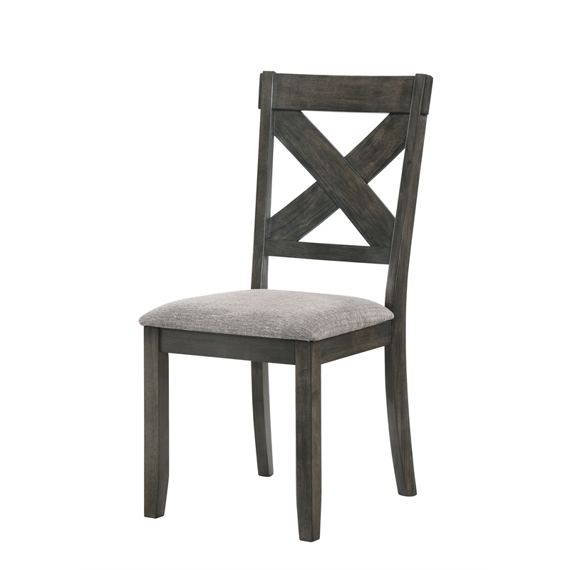 Pemberly Row Solid Wood Side Chair in Rustic Brown (Set of 2)