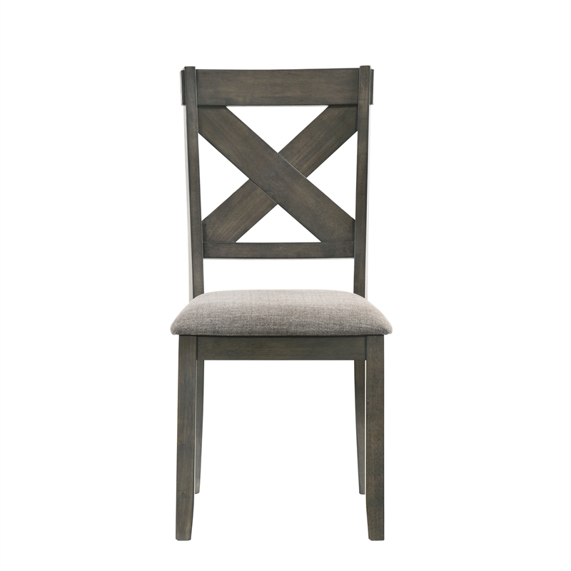 Pemberly Row Solid Wood Side Chair in Rustic Brown (Set of 2)