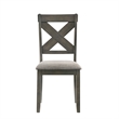 Pemberly Row Solid Wood Side Chair in Rustic Brown (Set of 2)