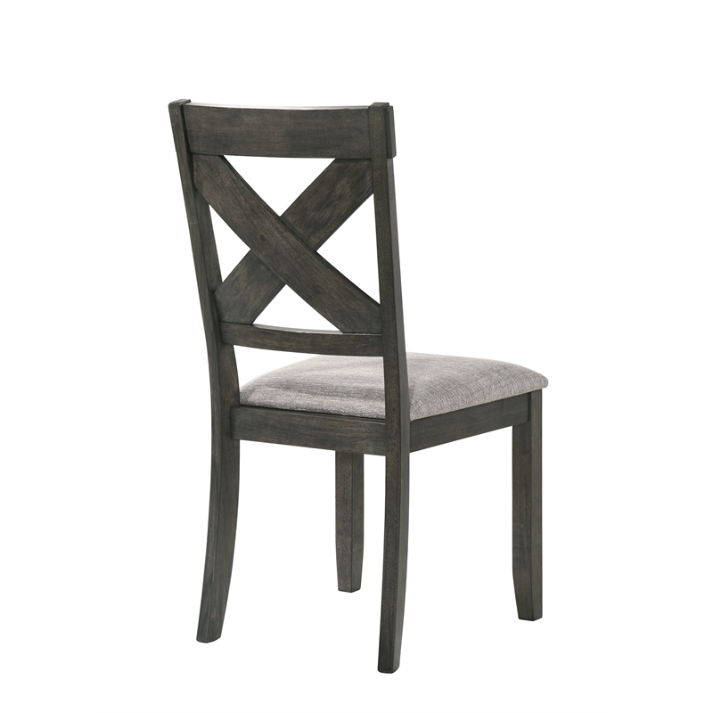 Pemberly Row Solid Wood Side Chair in Rustic Brown (Set of 2)