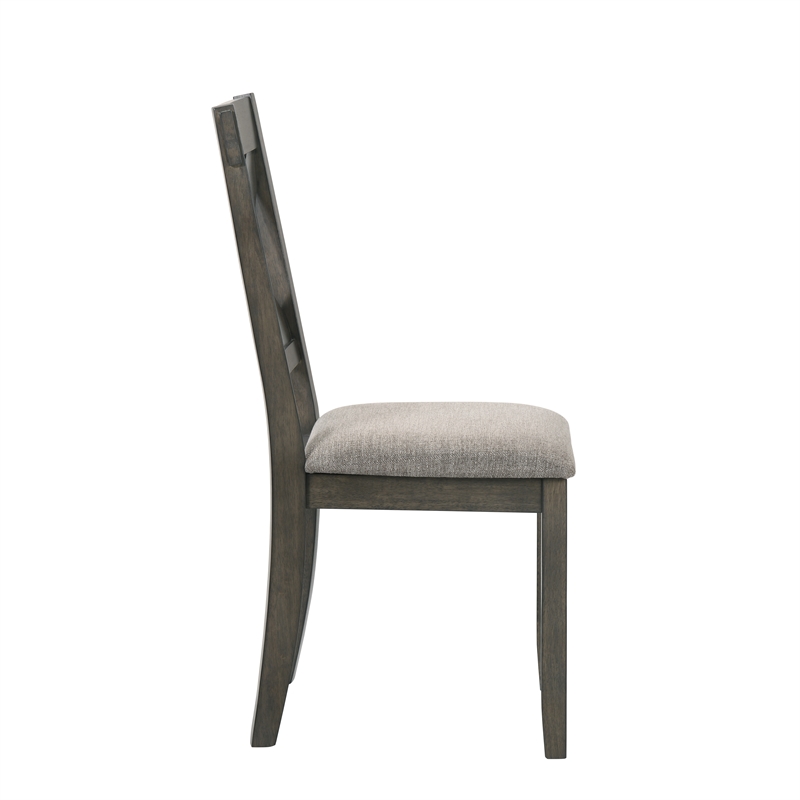 Pemberly Row Solid Wood Side Chair in Rustic Brown (Set of 2)