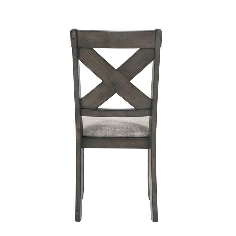 Pemberly Row Solid Wood Side Chair in Rustic Brown (Set of 2)