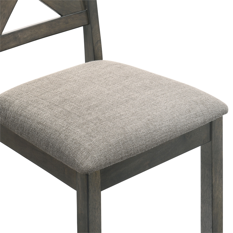 Pemberly Row Solid Wood Side Chair in Rustic Brown (Set of 2)