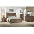 Pemberly Row Contemporary Solid Wood Queen Bed in Brushed Walnut