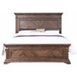 Pemberly Row Contemporary Solid Wood Queen Bed in Brushed Walnut