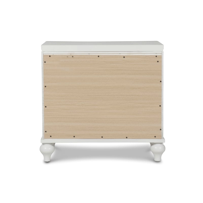 Pemberly Row Contemporary Solid Wood 3-Drawer Nightstand in White