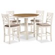 Pemberley Row Solid Wood Brown/White Counter Dining Set Round 42