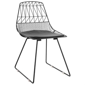 Pemberly Row Metal Dining Side Chair in Noir Black (Set of 2)