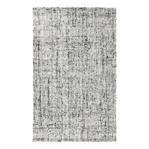 Pemberly Row 96 x 120&quot Heathered Wool Area Rug in Gray/Ivory