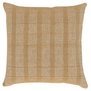 Pemberly Row 22x22&quot Square Cotton and Feather Throw Pillow in Mustard Gold