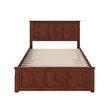Pemberly Row Full Platform Bed with Matching Footboard & Full Trundle in Walnut