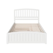 Pemberly Row Queen Wood Platform Bed with Footboard  & Twin XL Trundle in White
