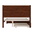 Pemberly Row Wood Queen Bed with Footboard/Twin XL Trundle in Walnut