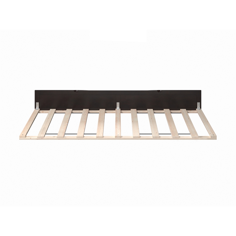 Pemberly Row Solid Wood Modern Twin Size Panel Trundle in Espresso
