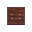 Pemberly Row Twin XL Solid Wood Modern Murphy Bed Chest with Mattress in Walnut