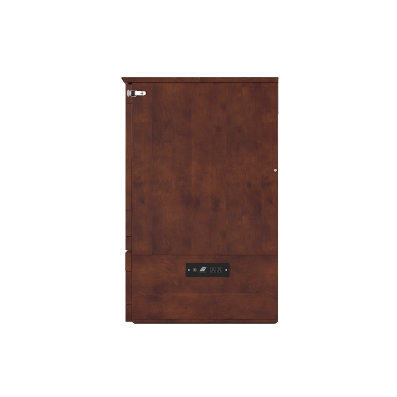 Pemberly Row Murphy Modern Solid Wood Full Bed Chest with Mattress in Walnut