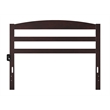 Pemberly Row Arched Horizontal Slat Solid Wood Headboard Full in Espresso
