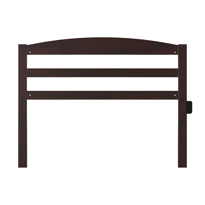Pemberly Row Arched Horizontal Slat Solid Wood Headboard Full in Espresso