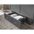 Pemberly Row Solid Wood Frame Full Size Murphy Bed Chest with Mattress in Gray