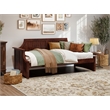 Pemberly Row Mid-Century Solid Wood Twin Daybed with Curved Backboard in Walnut