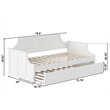 Pemberly Row Mid-Century Solid Wood Daybed with Twin Trundle in White