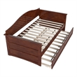Pemberley Row Solid Wood Walnut Daybed Twin Trundle Rectangular Versatile 78.75