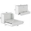Pemberly Row Modern Queen Solid Wood Murphy Bed Chest with Mattress in White