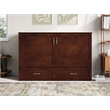 Pemberly Row Modern Queen Solid Wood Murphy Bed Chest with Mattress in Walnut