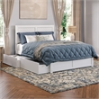 Pemberly Row Full Wood Platform Bed with Footboard & 2 Storage Drawers in White