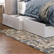 Pemberly Row Full Wood Platform Bed with Footboard & 2 Storage Drawers in White