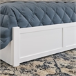 Pemberly Row Full Wood Platform Bed with Footboard & 2 Storage Drawers in White