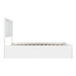 Pemberly Row Full Wood Platform Bed with Footboard & 2 Storage Drawers in White
