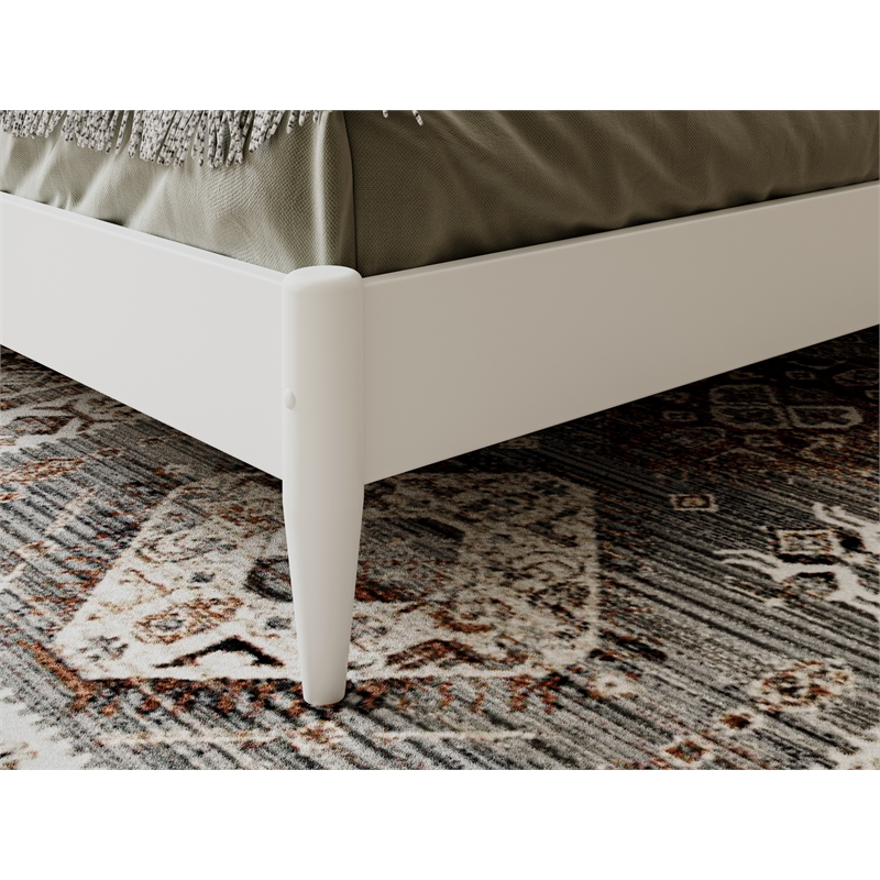 Pemberly Row King Solid Wood Modern Low Profile Platform Bed in White