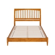 Pemberly Row Solid Wood Low Profile Sleigh Queen Platform Bed in Light Toffee
