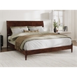 Pemberly Row Solid Wood Low Profile Sleigh King Platform Bed in Walnut