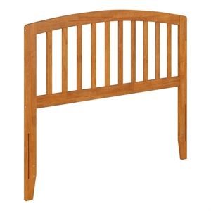 Pemberly Row Contemporary Full Wood Headboard in Light Toffee
