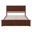 Pemberly Row King Wood Low Profile Platform Bed with Matching Footboard - Walnut