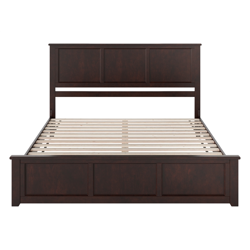 Pemberly Row King Low Profile Platform Bed with Matching Footboard in Espresso