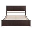 Pemberly Row King Low Profile Platform Bed with Matching Footboard in Espresso