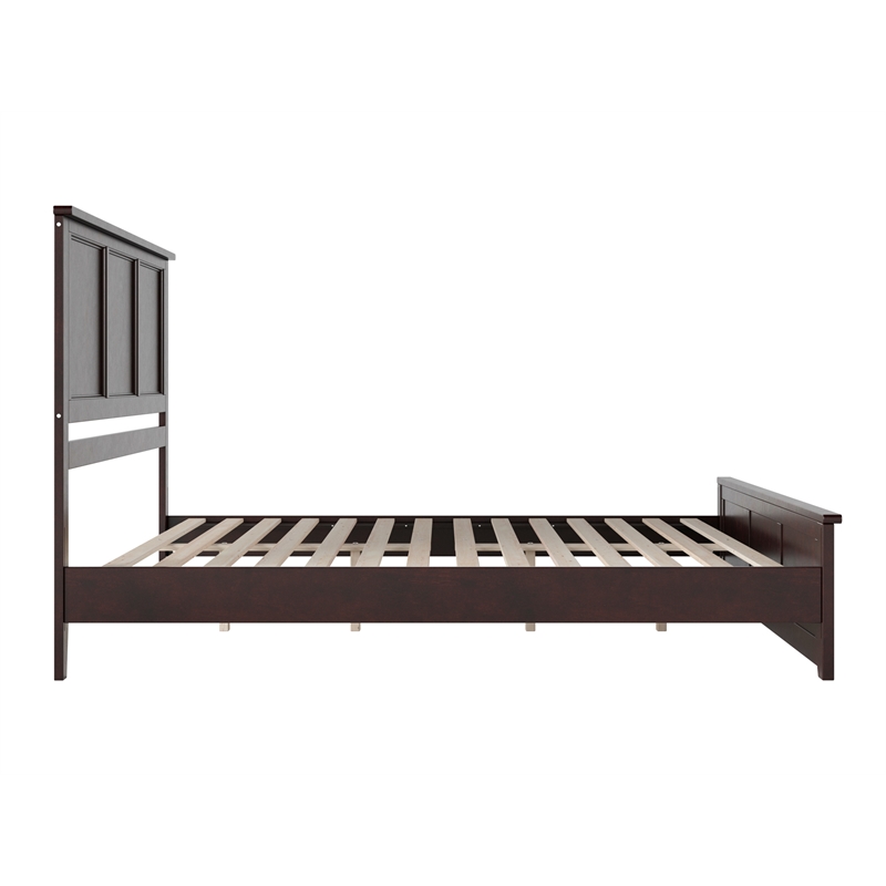 Pemberly Row King Low Profile Platform Bed with Matching Footboard in Espresso