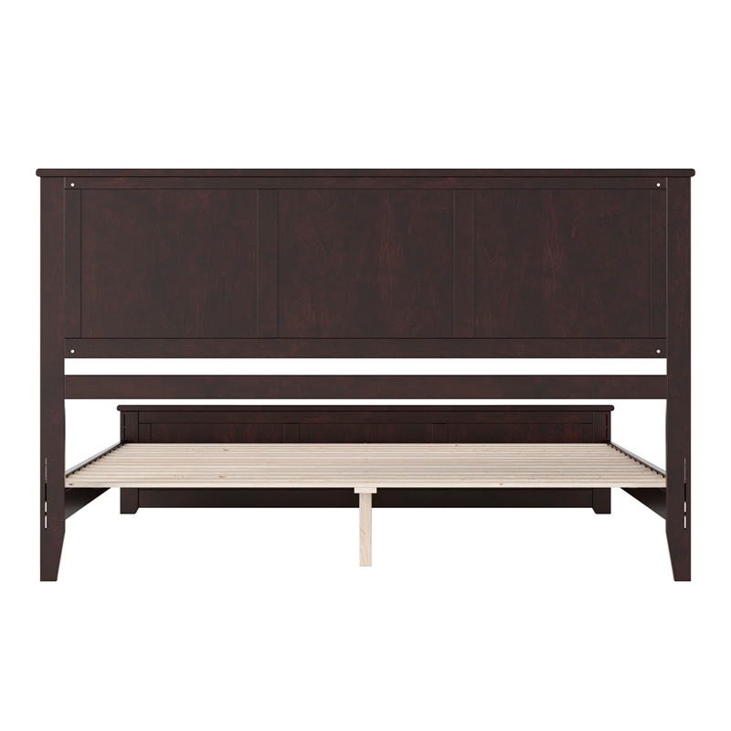 Pemberly Row King Low Profile Platform Bed with Matching Footboard in Espresso