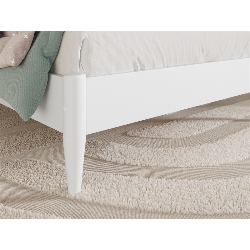 Pemberly Row Quincy Twin Wood Low Profile Platform Bed in White