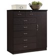 Pemberly Row Hodedah 2 Piece 7 Drawer Wood Chest Set with Locks in Chocolate
