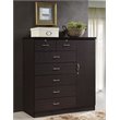 Pemberly Row Hodedah 2 Piece 7 Drawer Wood Chest Set with Locks in Chocolate