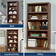 Pemberly Row Modern 2 Piece Wood Bookcase Set with 5 Shelf in Washington Cherry